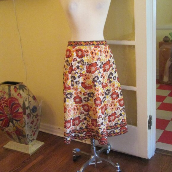 Antoino Melani Autumn Colors Cotton Skirt 12 Boho Hippie Look - Picture 1 of 7